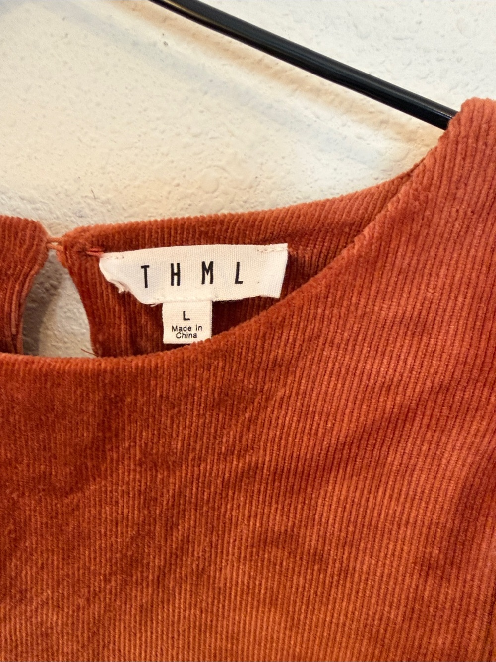 THML Rust Velvet Ruffle Sleeve Top - Picture 2 of 4